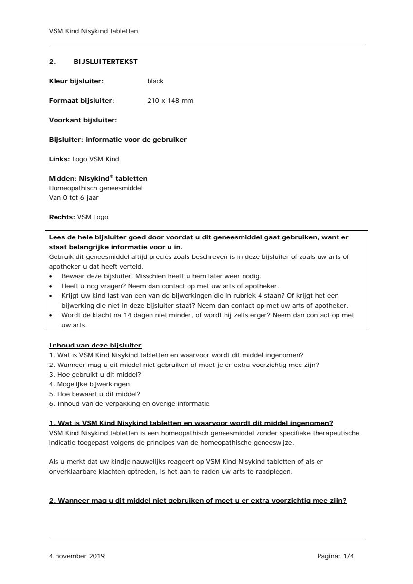 Kind 0-6 Nisykind Tabletten afbeelding van document #1, leaflet