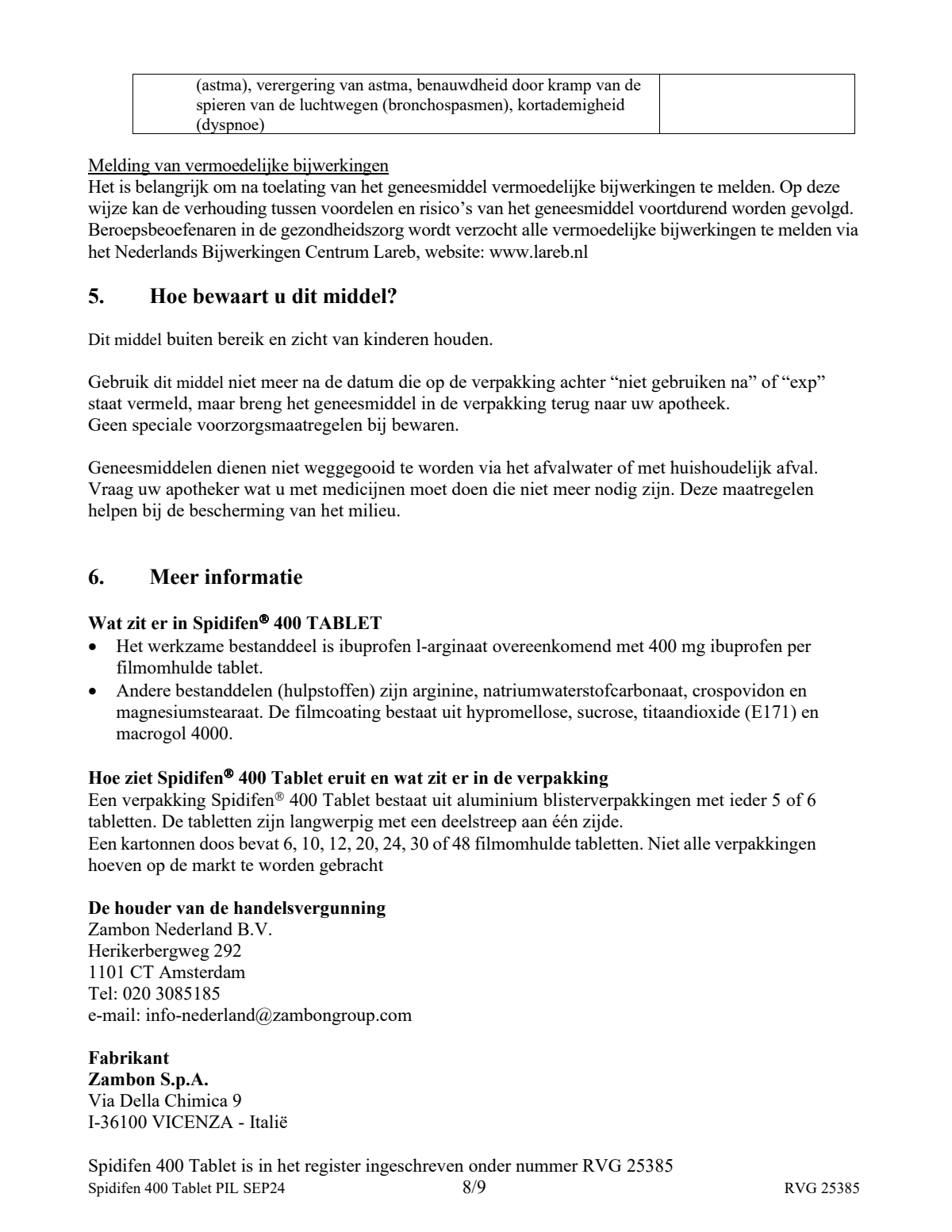 400 Tablet afbeelding van document #8, leaflet