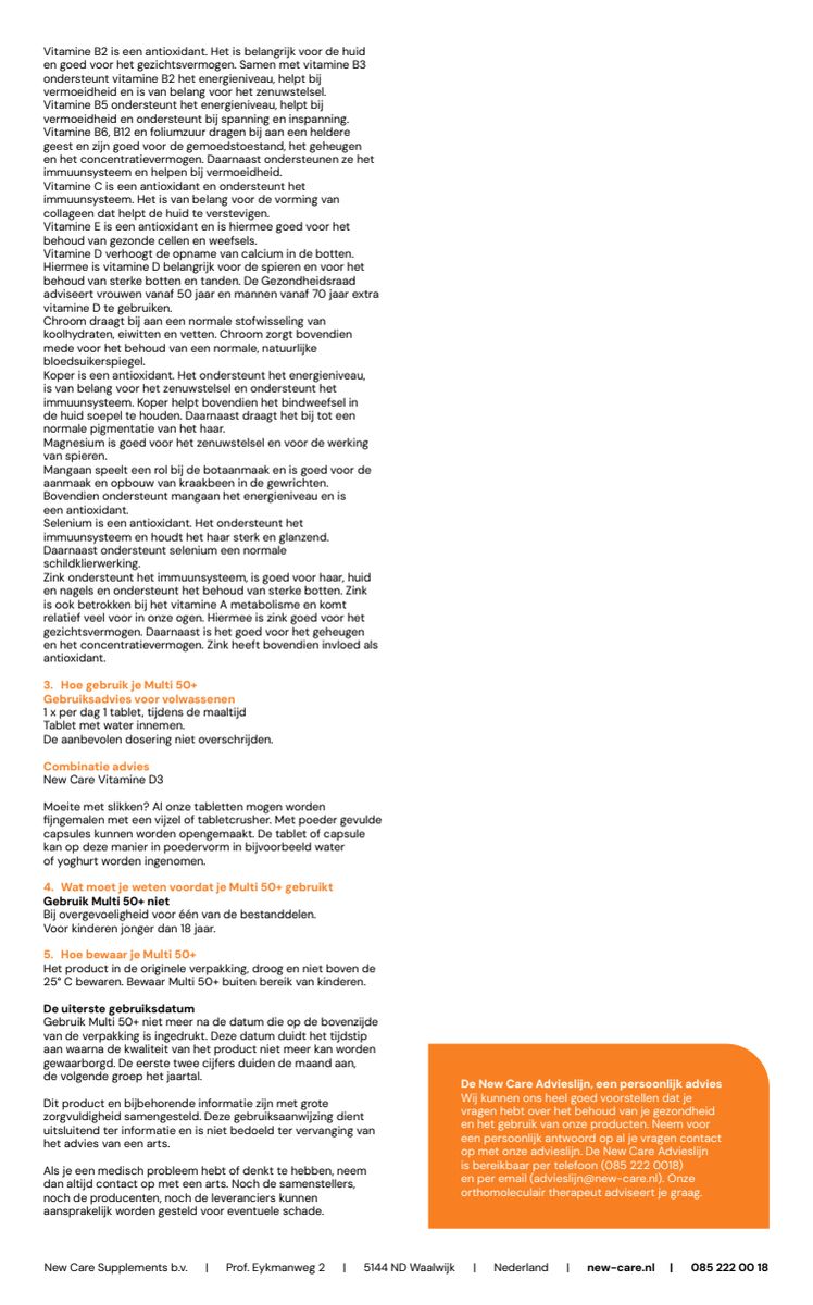 Multi 50+ Tabletten afbeelding van document #2, instructions