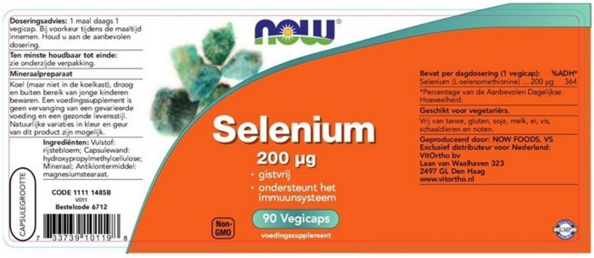 Selenium 200mcg Capsules afbeelding van document #1, label