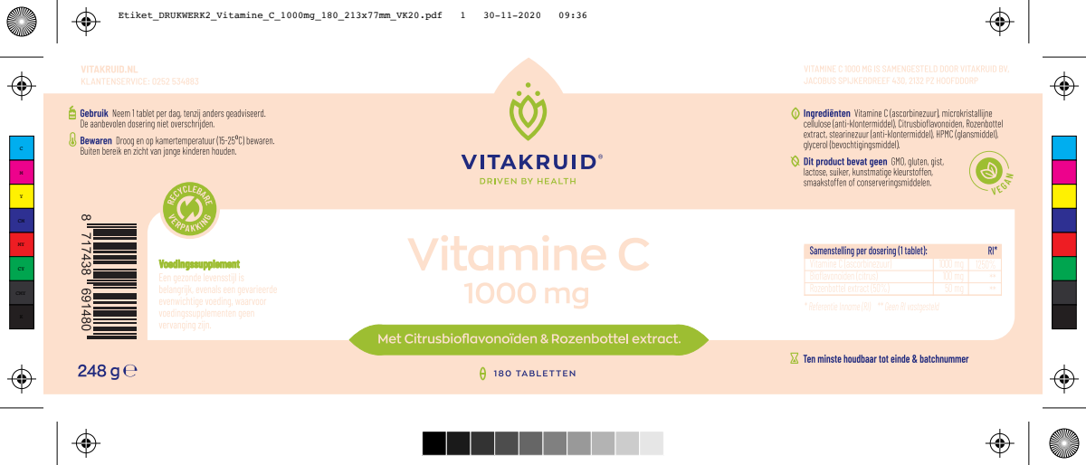 Vitamine C 1000 met Bioflavonoïden & Rozenbottel afbeelding van document #1, label