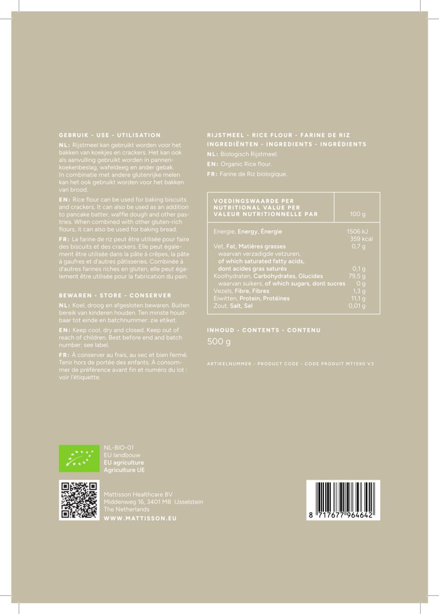 Biologische Rijstmeel afbeelding van document #1, label