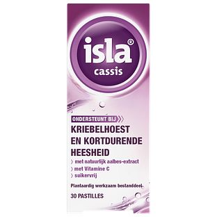Isla Cassis Keelpastilles - bij kriebelhoest en kortdurende heesheid 30ST