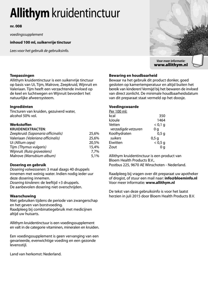 Allithym Druppels afbeelding van document #1, instructions