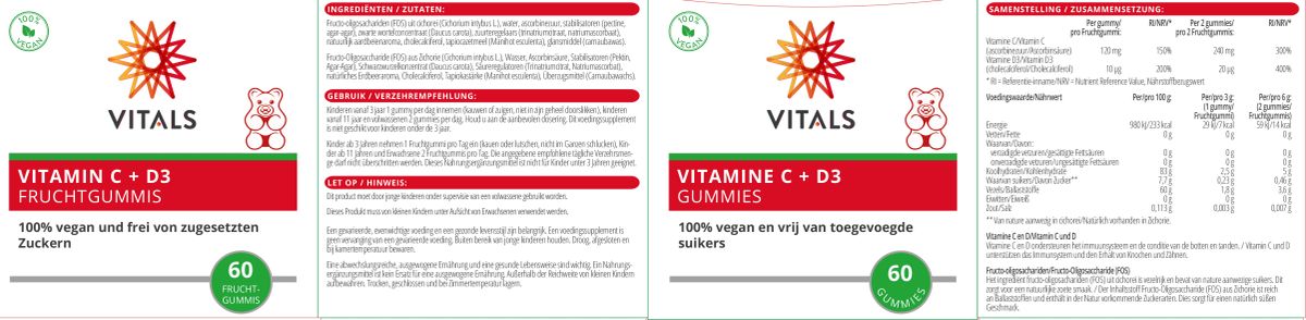 Vitamine C + D3 Gummies afbeelding van document #1, label