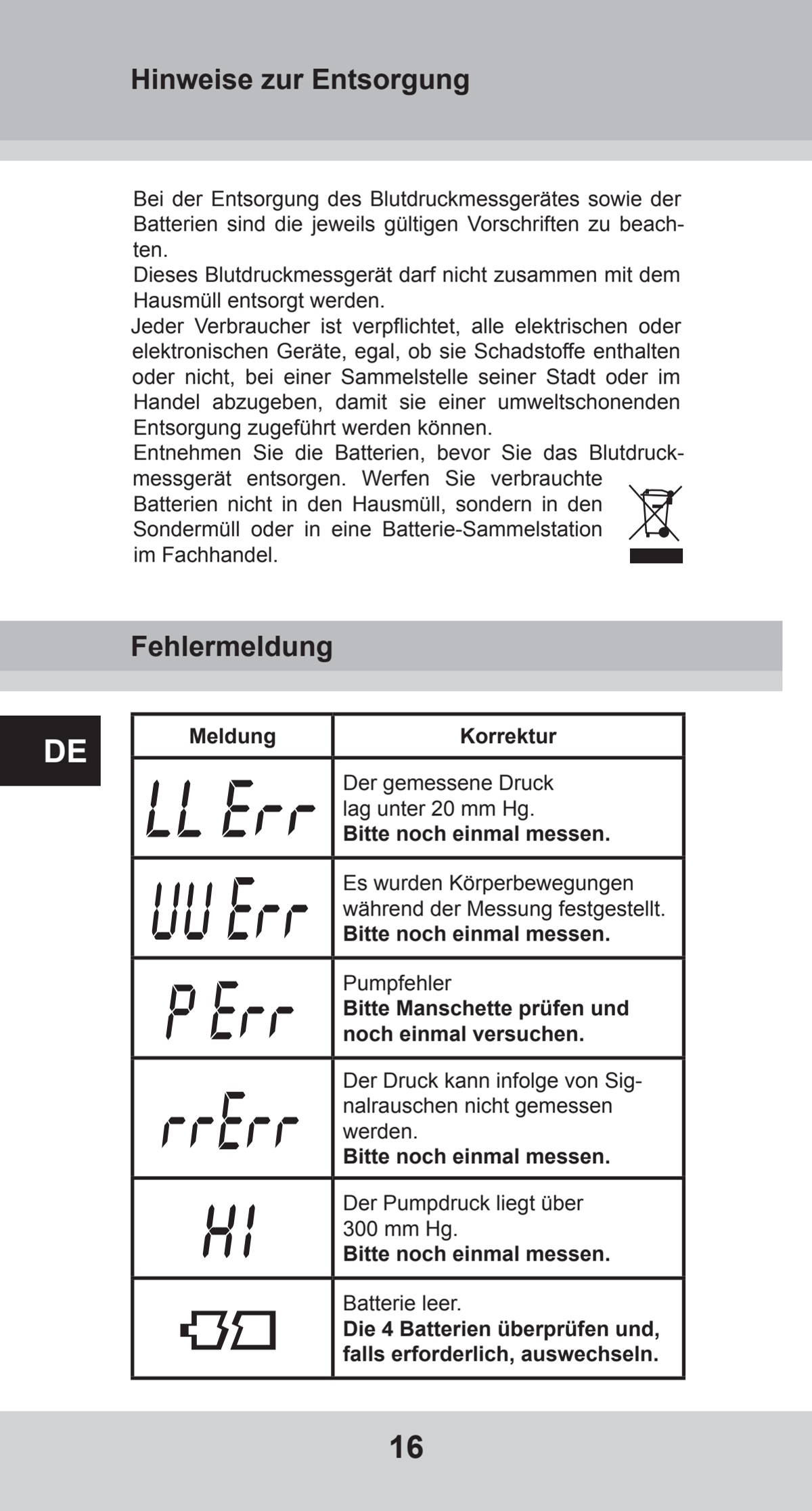 Bovenarm Bloeddrukmeter Desktop afbeelding van document #16, instructions