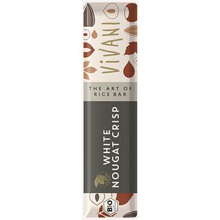 Vivani Chocolade Reep White Nougat Crisp 35GR Vivani Chocolade Reep White Nougat Crisp 35GR