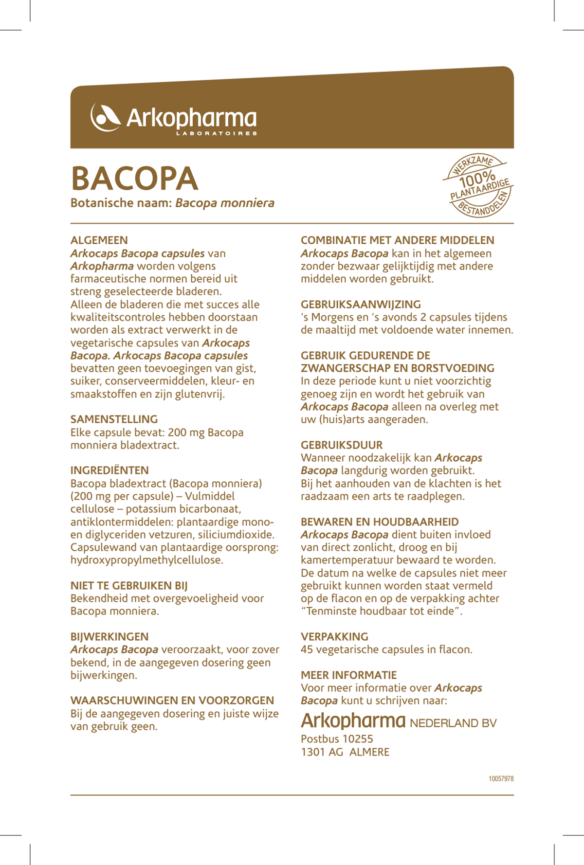 Bacopa Capsules afbeelding van document #1, instructions