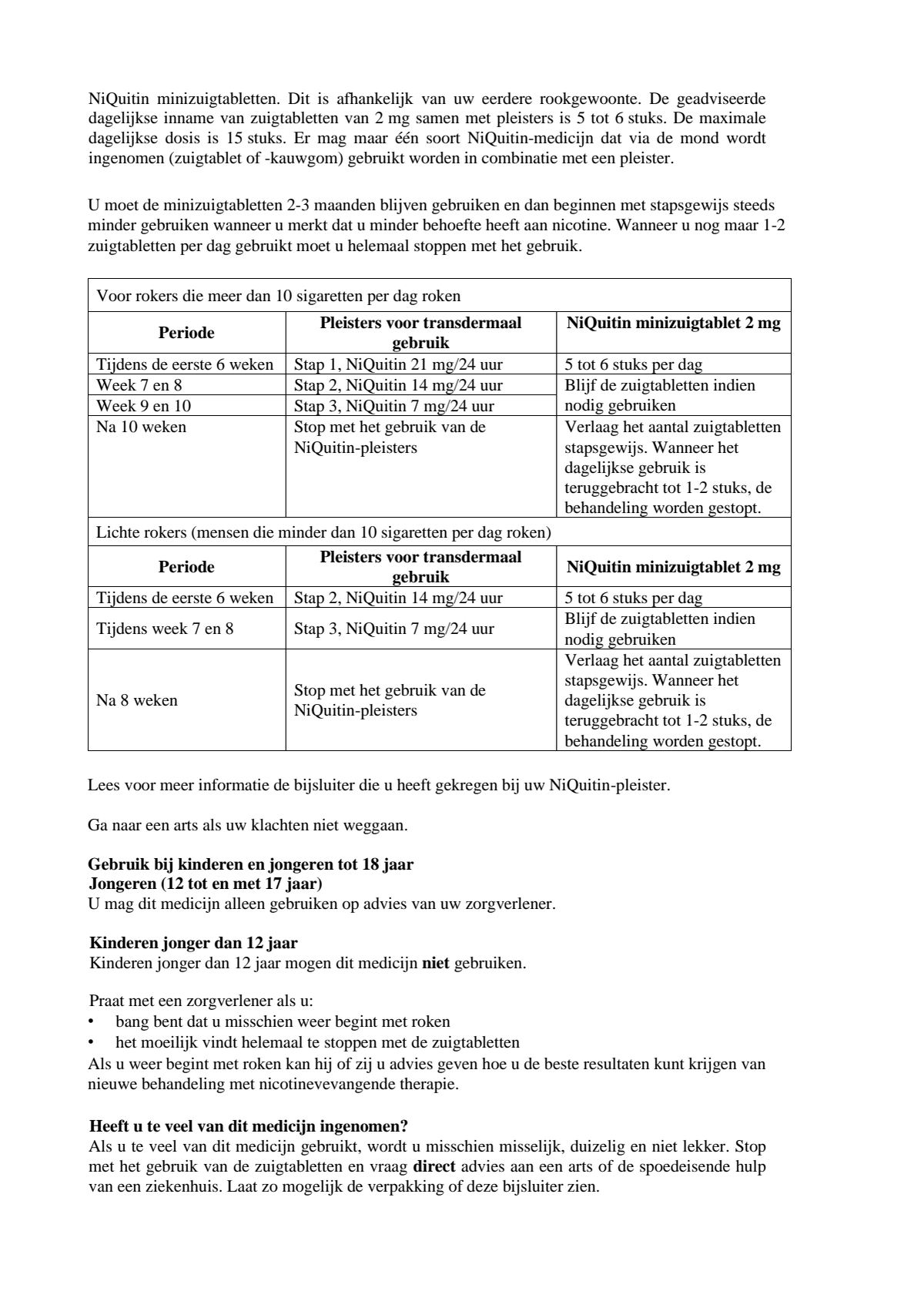 Minizuigtabletten Mint 2.0mg + Clear Pleisters 21mg Stap 1 Combi afbeelding van document #5, leaflet