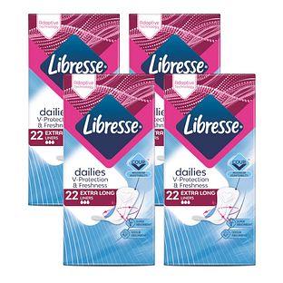 Libresse Dailies Extra Long Inlegkruisjes Multiverpakking 4x22ST