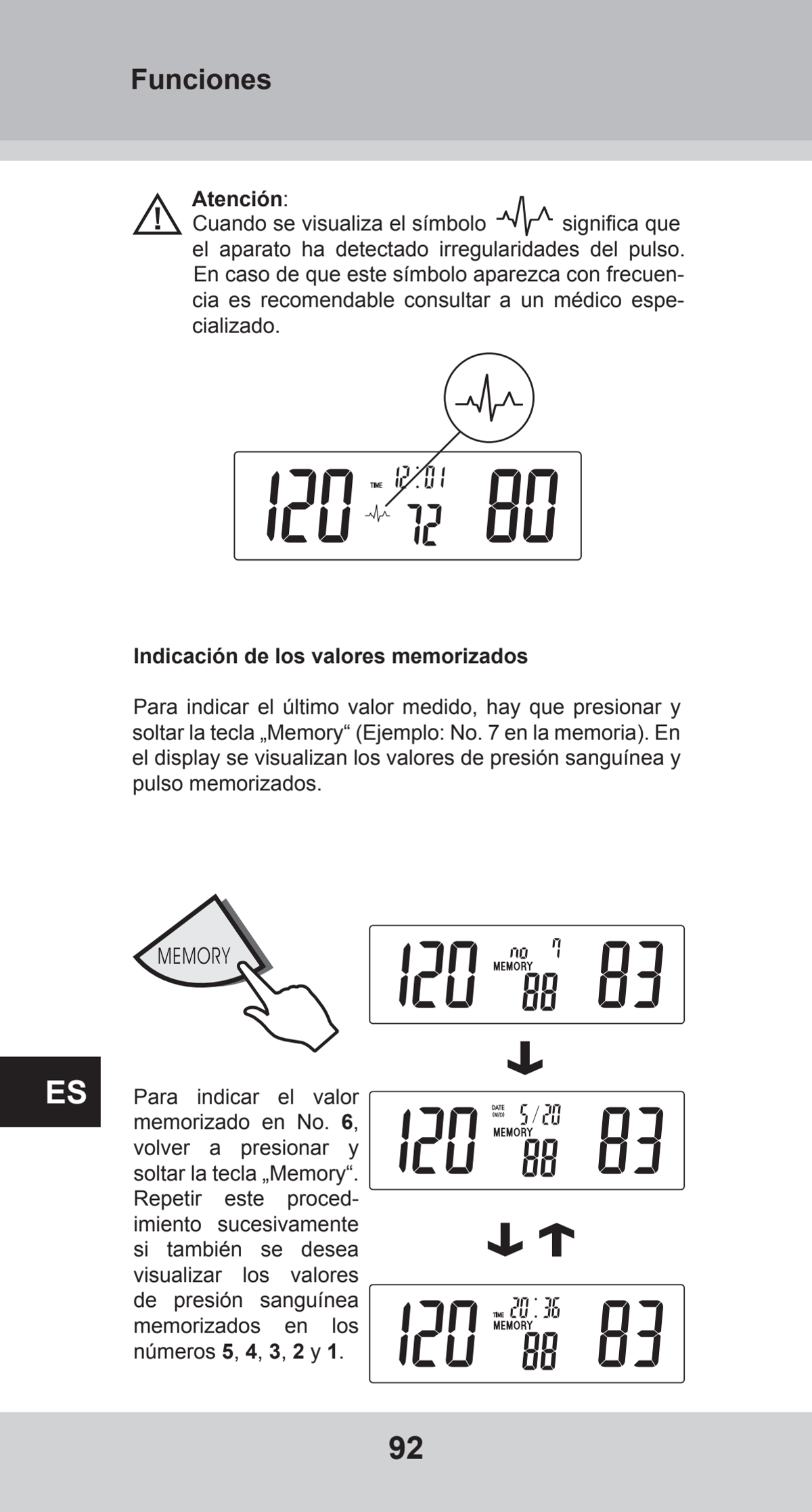 Bovenarm Bloeddrukmeter Desktop afbeelding van document #92, instructions
