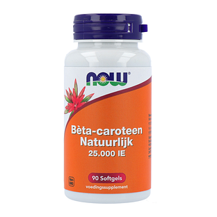 NOW Bèta-caroteen Natuurlijk 25.000 IE Softgels 90ST NOW Bèta-caroteen Natuurlijk 25.000 IE Softgels 90ST