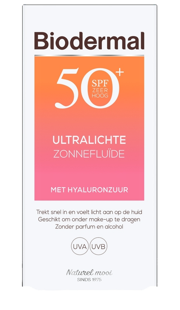 Biodermal Ultralichte Zonnefluïde - Zonnebrand met SPF50+ - Zonnebrand gezicht
