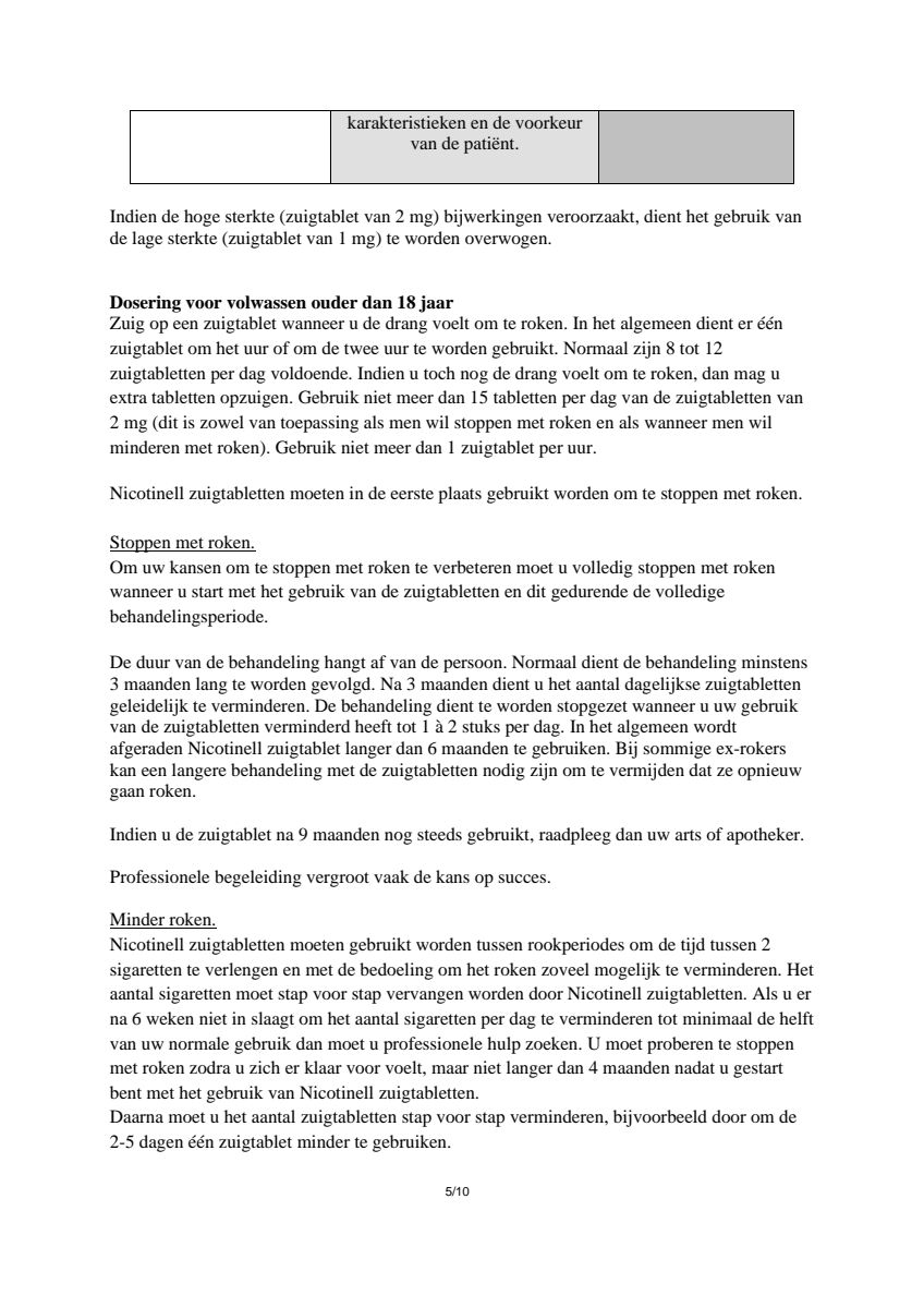 Zuigtablet Mint 2 mg - voor stoppen met roken afbeelding van document #5, leaflet
