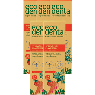 Ecodenta Strawberry Flavoured Kids Toothpaste Multiverpakking 5x75ML