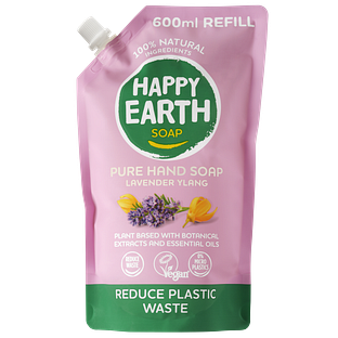 Happy Earth Pure Hand Soap Refill Lavender Ylang 600ML Happy Earth Pure Hand Soap Refill Lavender Ylang 600ML