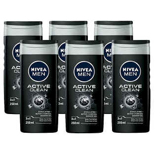 Nivea Men Active Clean Shower Gel Voordeelverpakking 6x250ML