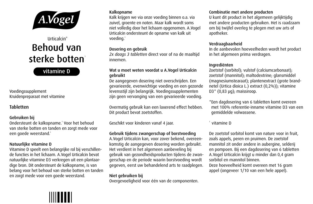 Urticalcin Tabletten afbeelding van document #1, instructions