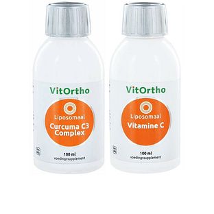 VitOrtho Liposomaal Curcuma C3 Complex + Vitamine C Combivoordeel 2x100ML