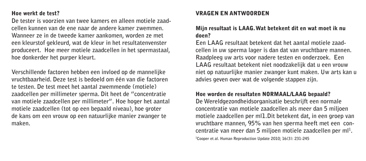 Spermatest afbeelding van document #8, instructions