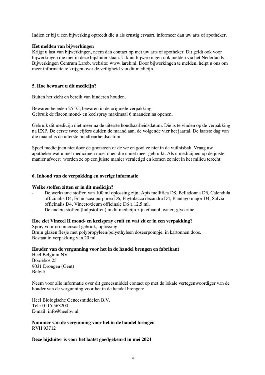 Vinceel H Spray afbeelding van document #3, leaflet