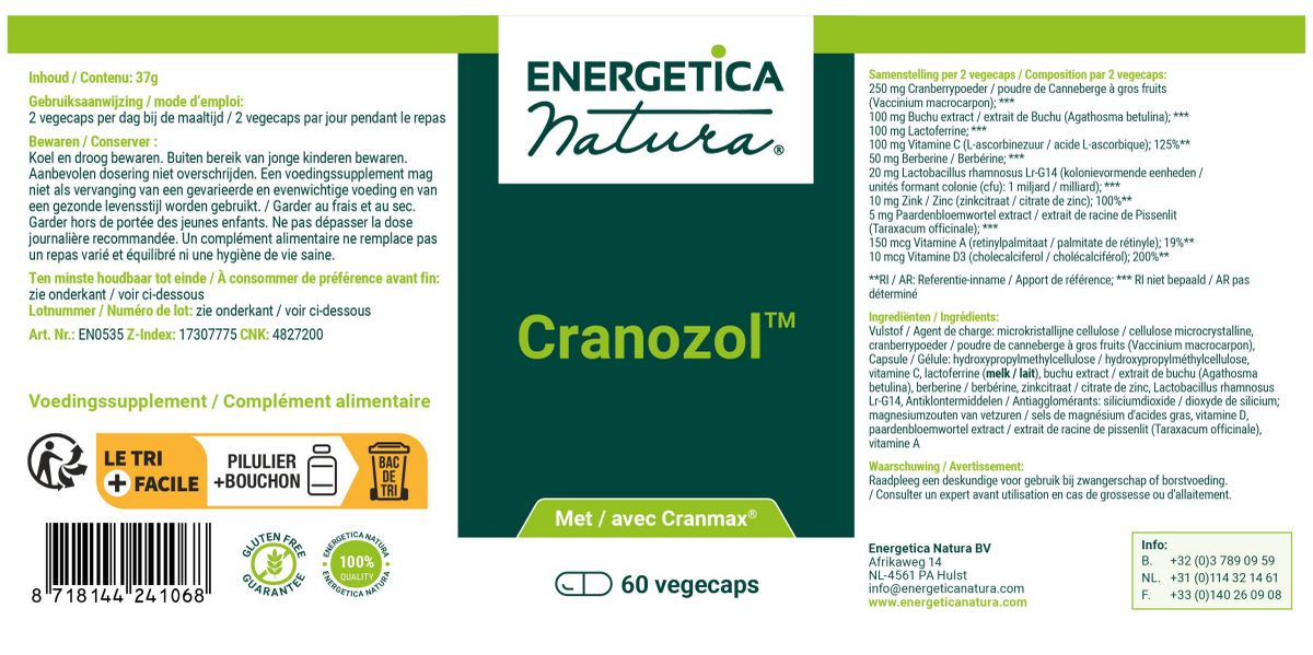Cranozol Capsules afbeelding van document #1, label