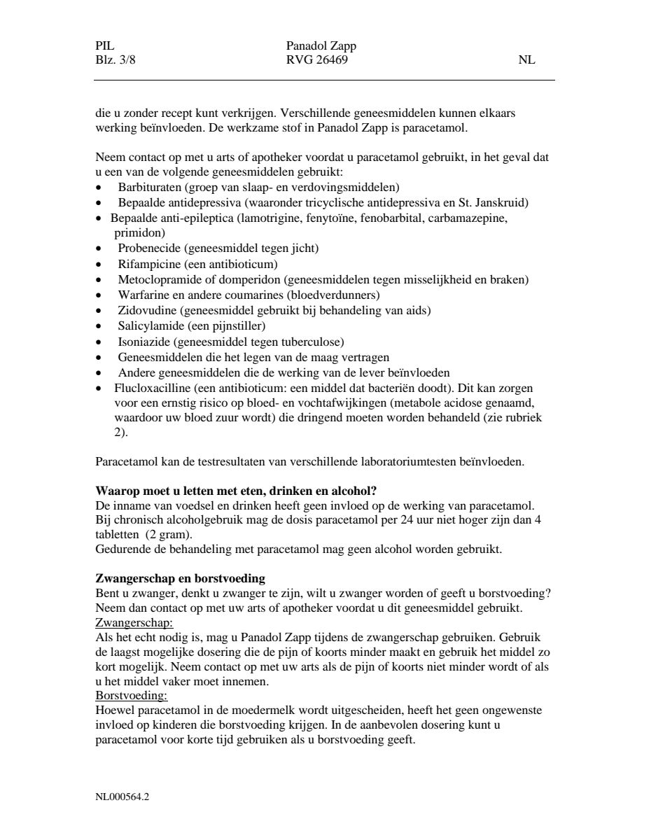 Zapp 500 mg Filmomhulde Tabletten afbeelding van document #3, leaflet