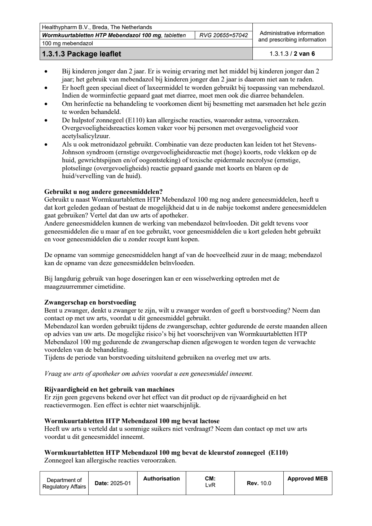 Mebendazol Wormkuurtabletten afbeelding van document #2, leaflet