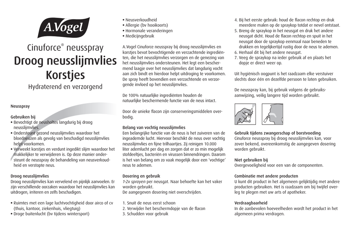 Cinuforce Neusspray Sterk + Neusspray Droog Neusslijmvlies & Korstjes Combiverpakking afbeelding van document #1, instructions