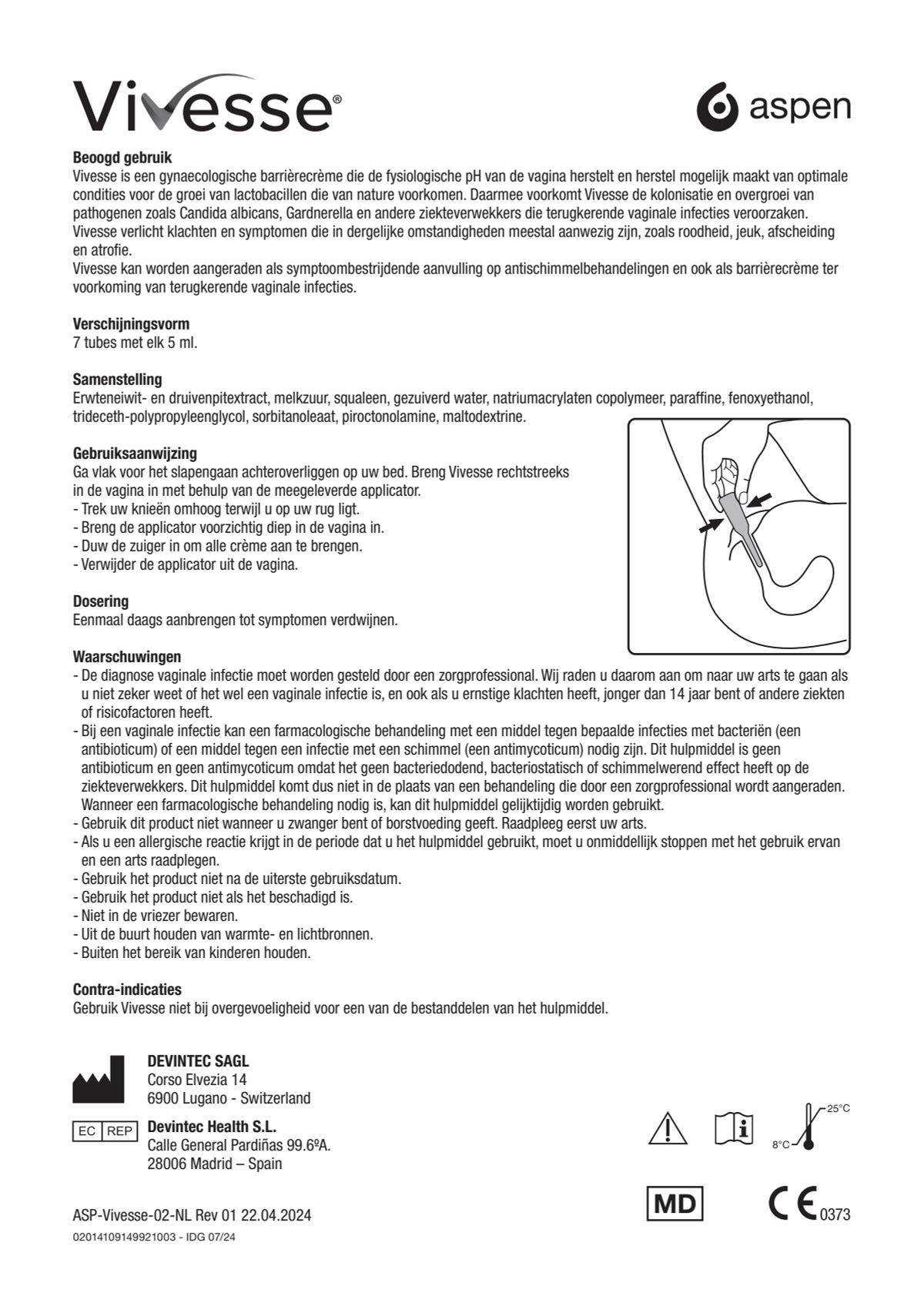 Vaginale Crème afbeelding van document #1, instructions