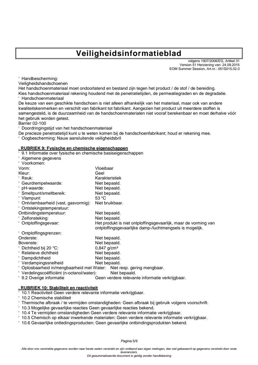 Essentiële Olie Summer Session afbeelding van document #5, label