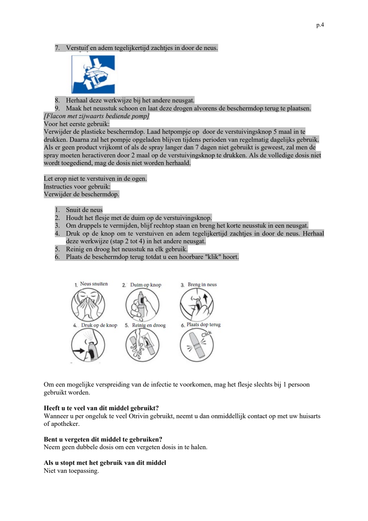 Menthol Xylometazoline HCI 1 mg/ml Neusspray afbeelding van document #4, leaflet