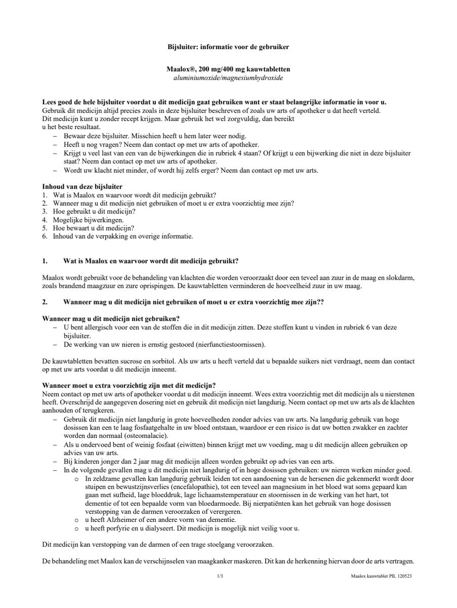 Kauwtabletten afbeelding van document #1, leaflet