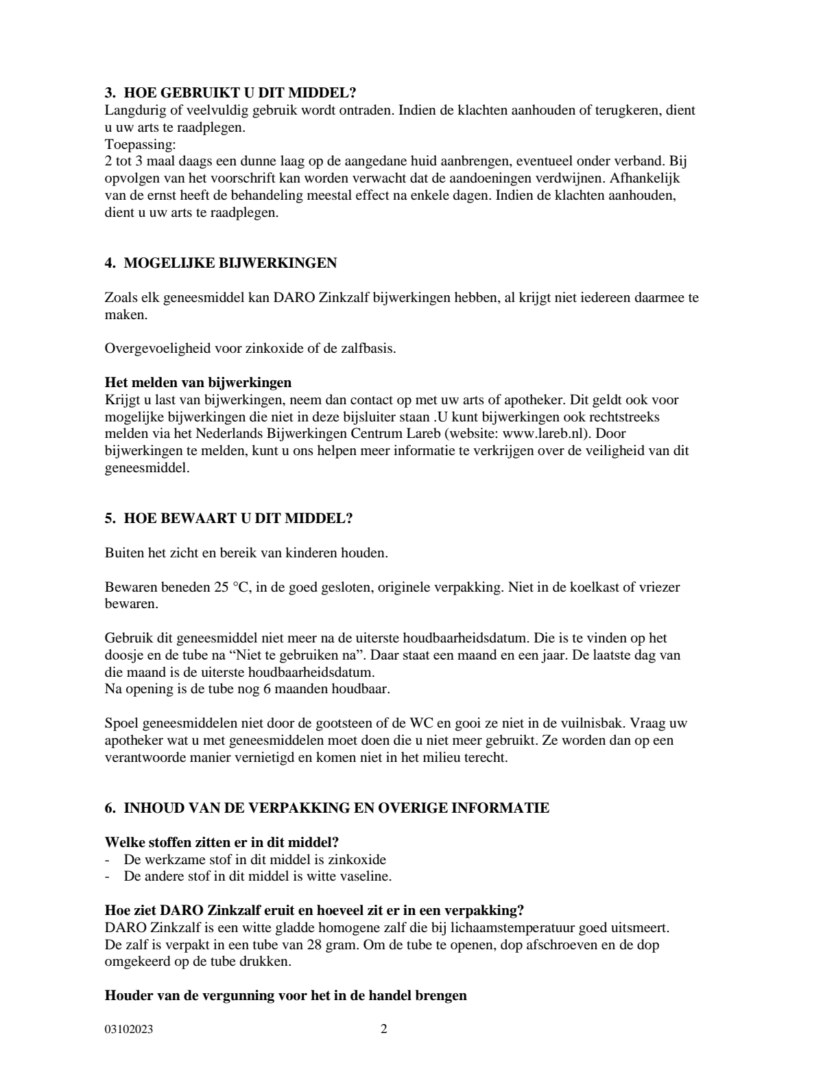 Zinkzalf afbeelding van document #2, instructions