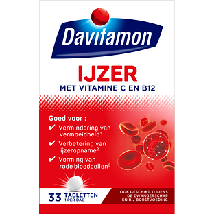 Davitamon IJzer met Vitamine C en B12 Tabletten 33TB
