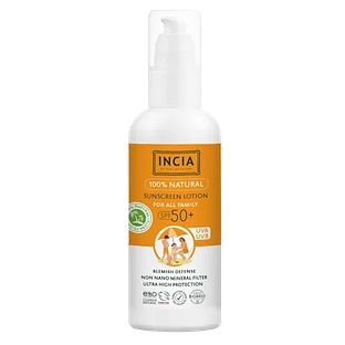 Incia Incia 100% Natural Sunscreen Lotion Family SPF 50+ | Waterproof 100ML