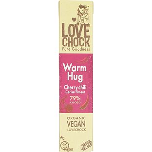 Lovechock Warm Hug Vegan Chocolade | Kers, Cranberry, Kaneel & Cayennepeper 40GR