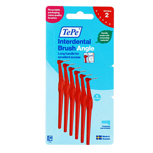 TePe Interdental Brush Angle Rood ISO Size 2 6ST