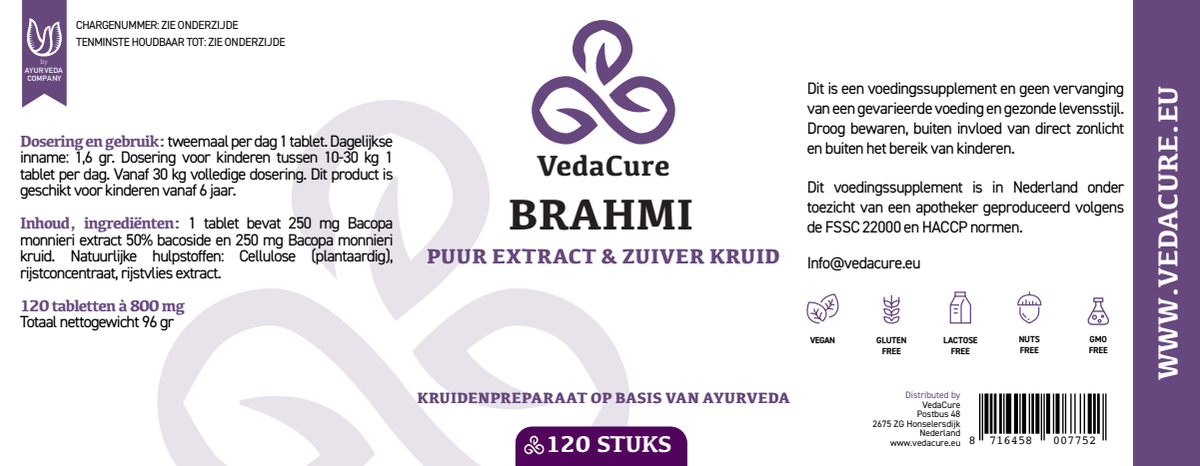 Brahmi Tabletten afbeelding van document #1, label