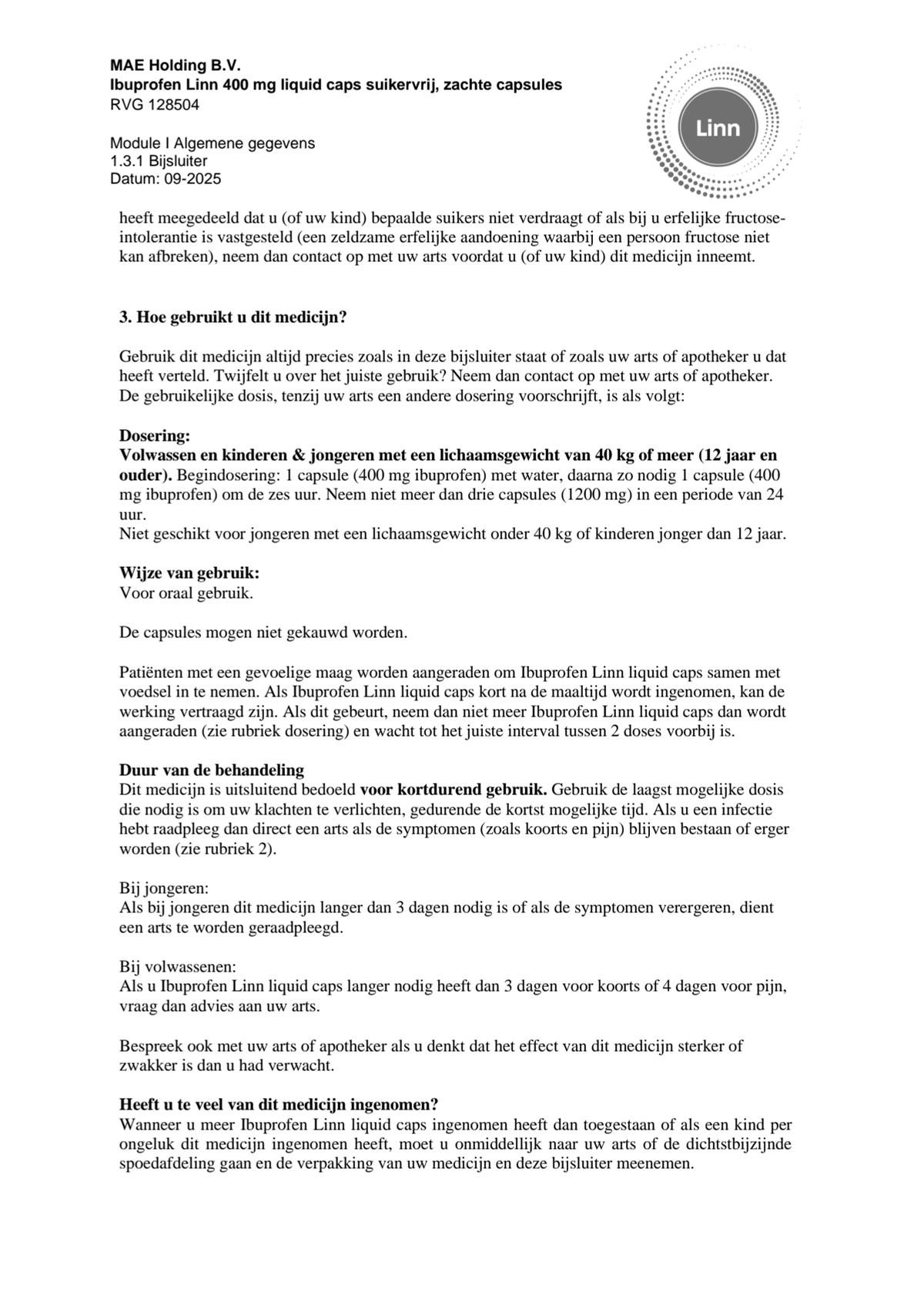 Ibuprofen Liquid Capsules 400mg Suikervrij afbeelding van document #6, leaflet