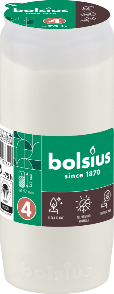 Bolsius Herdenkingslicht Nr.4 Wit afbeelding