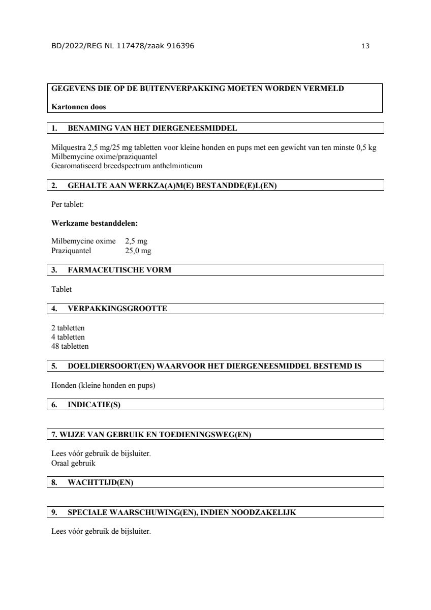 Milquestra Ontwormingsmiddel Honden 0.5 - 10KG afbeelding van document #13, leaflet