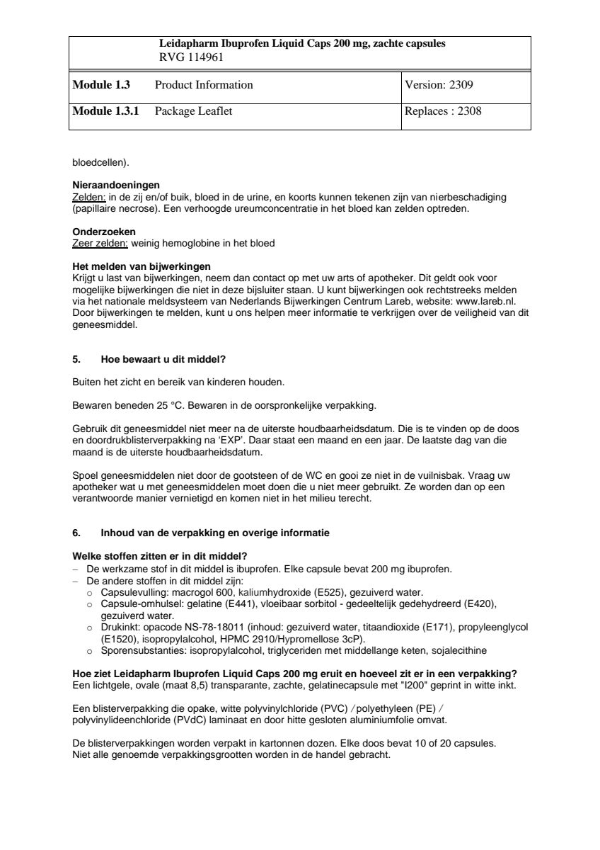 Ibuprofen 200mg Liquid Capsules afbeelding van document #10, leaflet