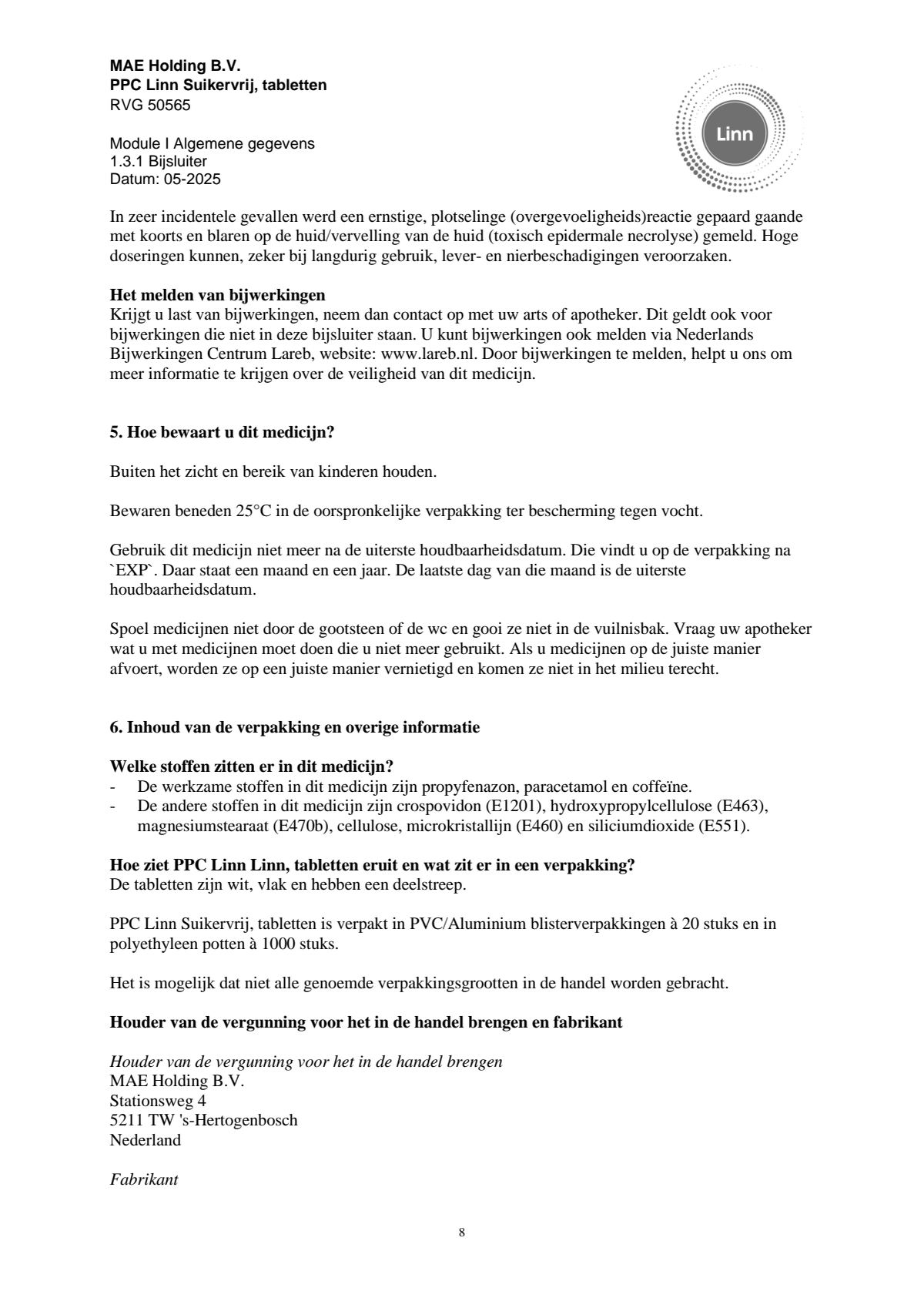 PPC Tabletten afbeelding van document #8, leaflet