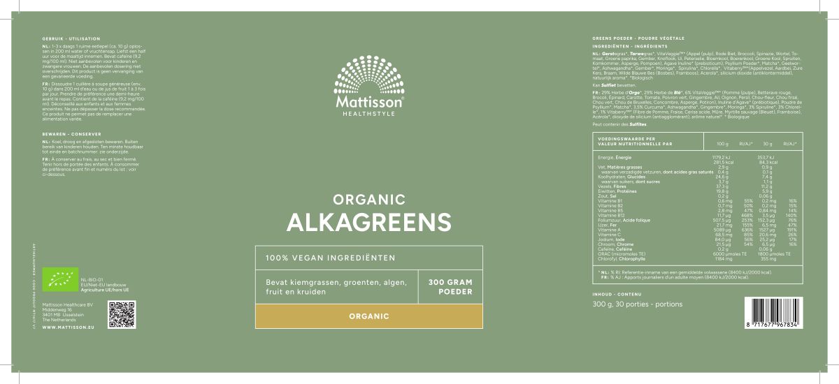 AlkaGreens Organic Poeder afbeelding van document #1, label