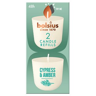 Bolsius Cypress & Amber Candle Refills 2ST