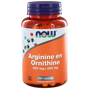 NOW Arginine & Ornithine 500/250 Capsules 100ST