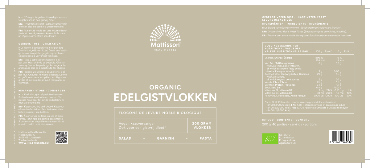 Biologische Edelgistvlokken afbeelding van document #1, label