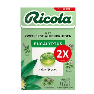 Ricola Keelpastilles Eucalyptus Suikervrij 100GR
