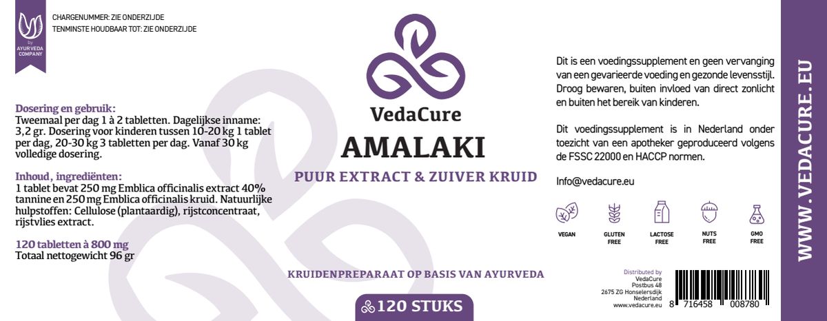 Amalaki Tabletten afbeelding van document #1, label